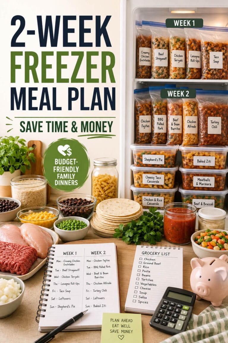 2-Week Freezer Meal Plan to Save Time and Money