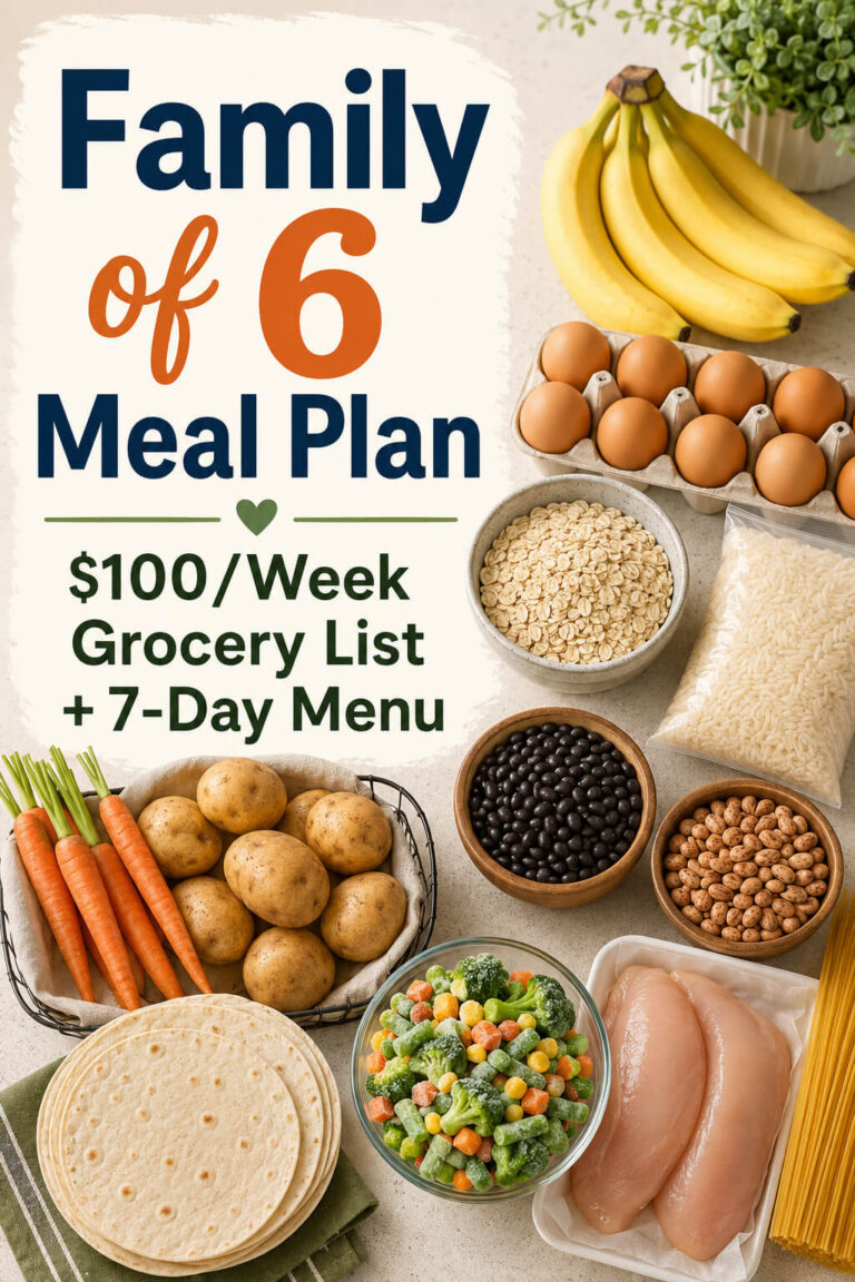 Budget Meal Plan for Family of 6: $100/Week