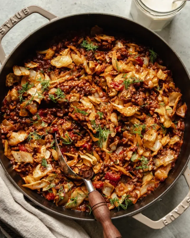 Cabbage, Bean, and Rice Skillet