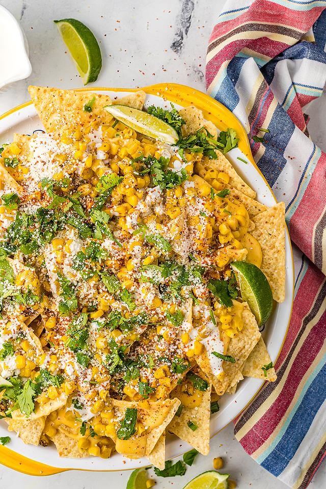Elote Street Corn Nachos with Zesty Cheese Sauce
