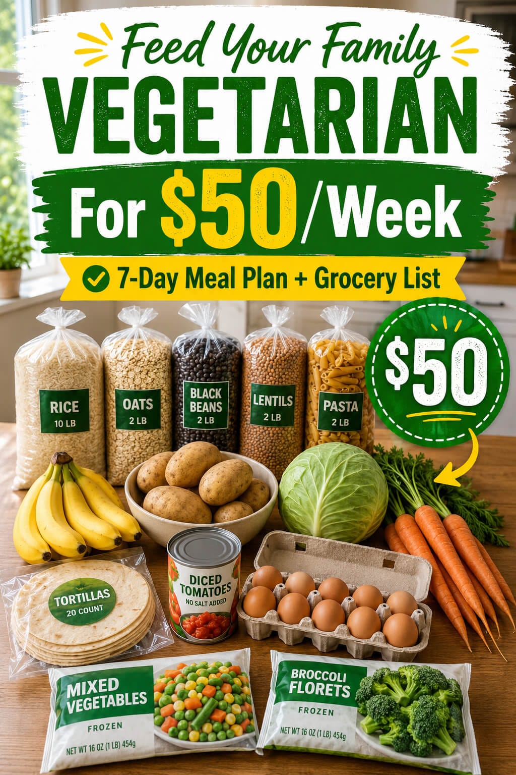 Feed Your Family Vegetarian For $50/Week