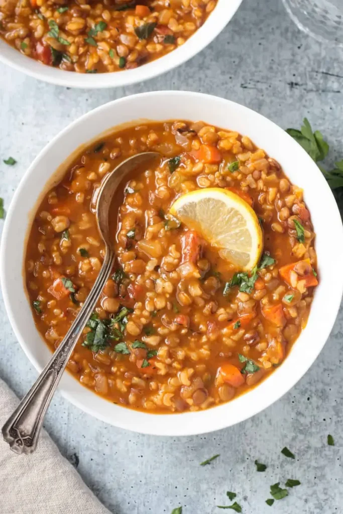 Lentil Tomato Soup with Rice