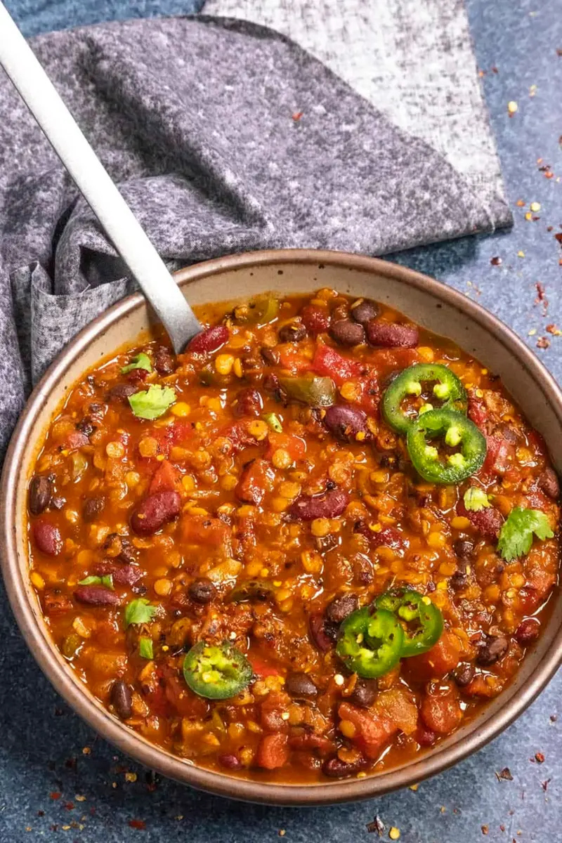 Lentil beef chili