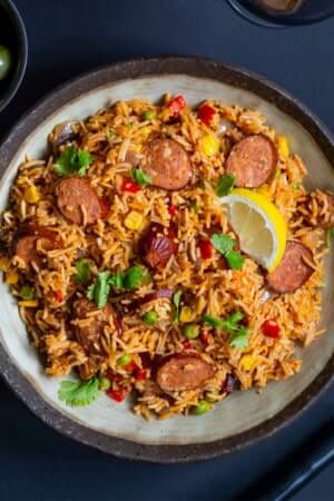 One Pot Spanish Rice with Chorizo