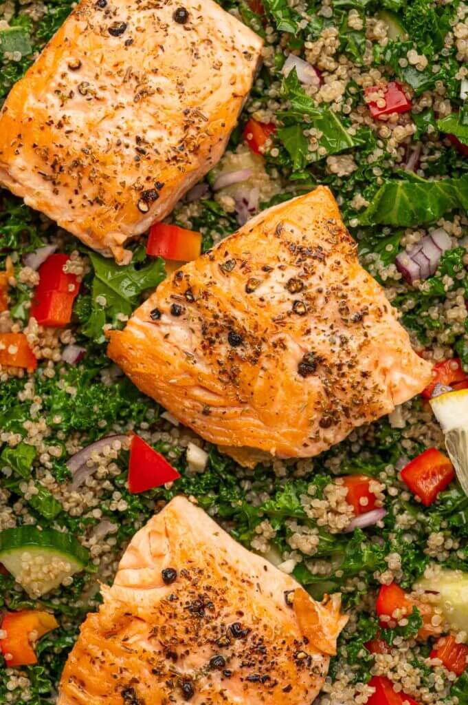 Salmon Kale Quinoa Salad