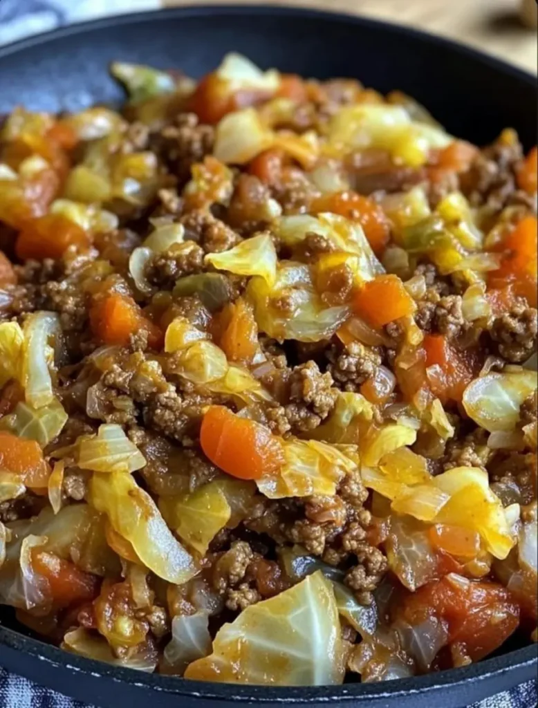 Simple Cabbage and Ground Beef Skillet