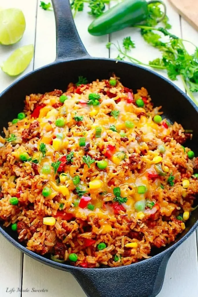 Taco Rice and Beans Skillet