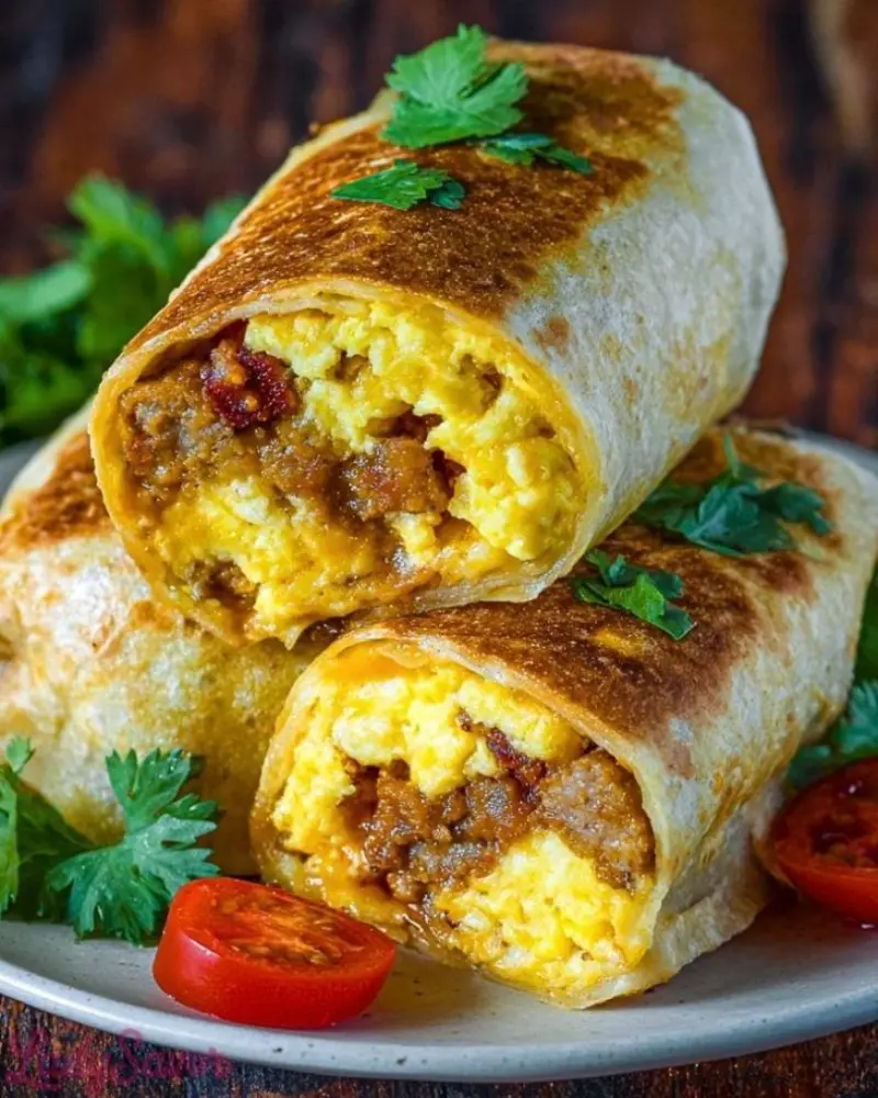 Air Fryer Breakfast for Dinner Burritos