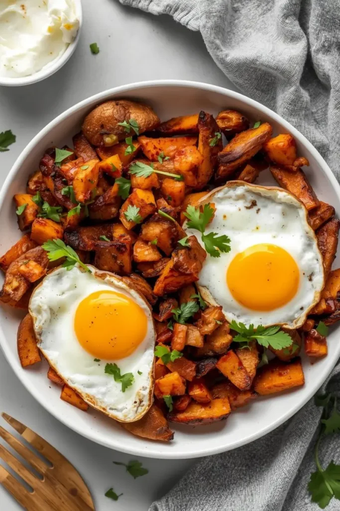 Air Fryer Potato and Egg Hash