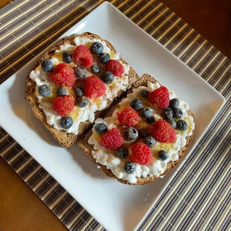 Cottage Cheese Toast with Fruit