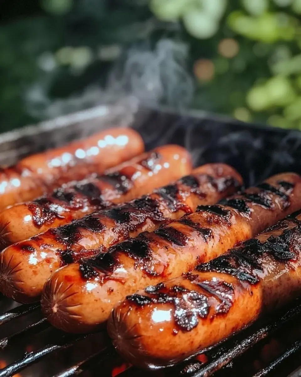 Grilled hot dogs