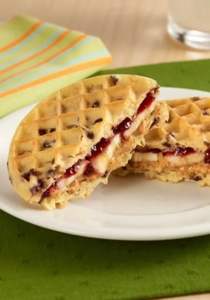 Waffle Sandwich with Peanut Butter