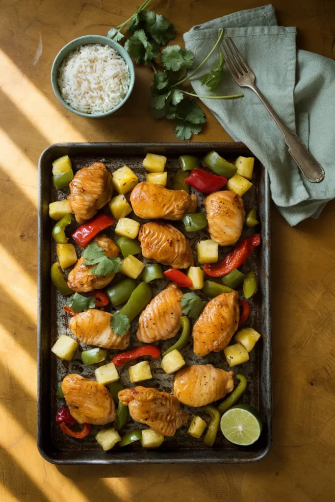 hawaiian chicken sheet pan 1