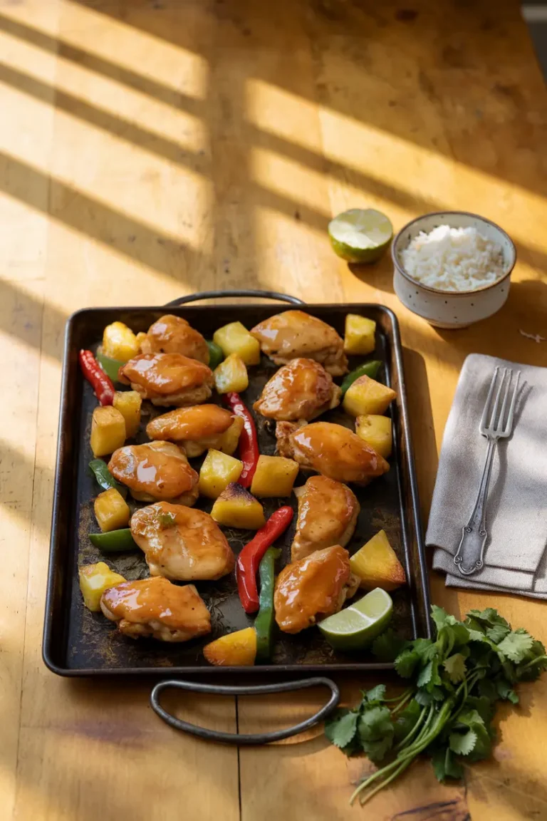 hawaiian chicken sheet pan
