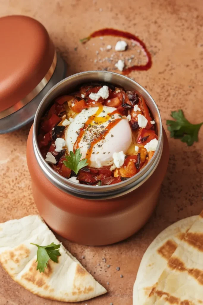 hot pack lunch ideas shakshuka egg tomato