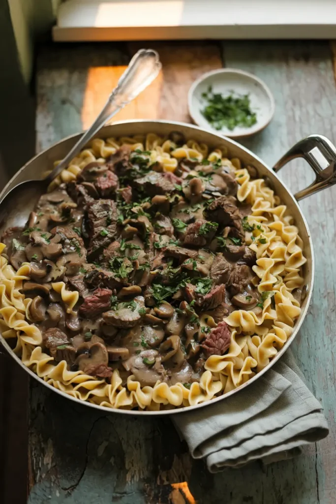 one pot beef noodle skillet quick dinner