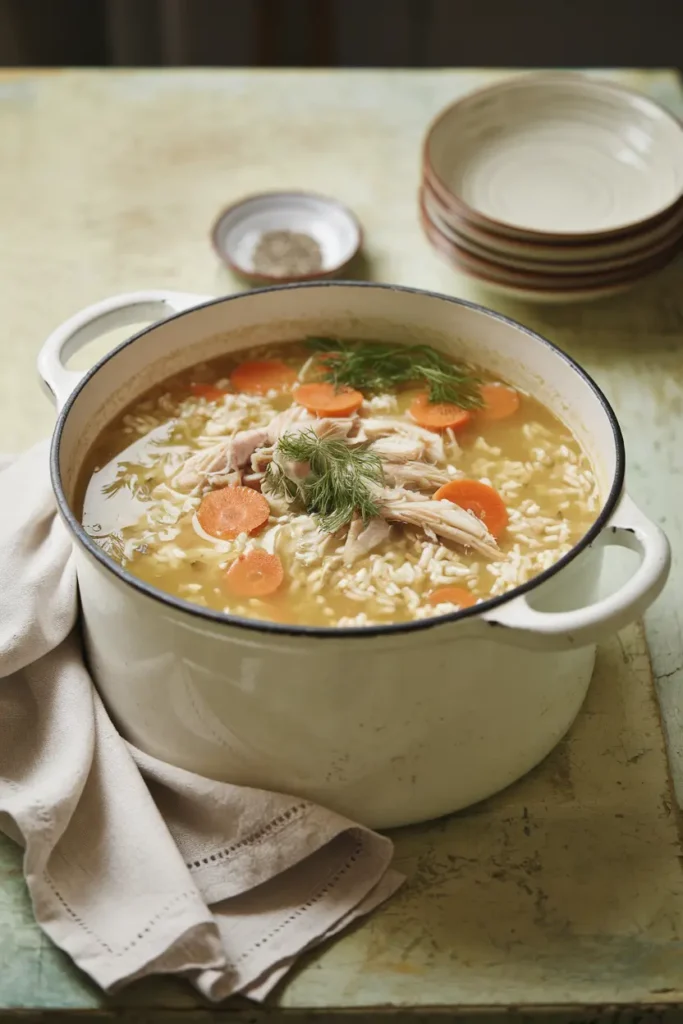 one pot chicken rice soup comfort dinner
