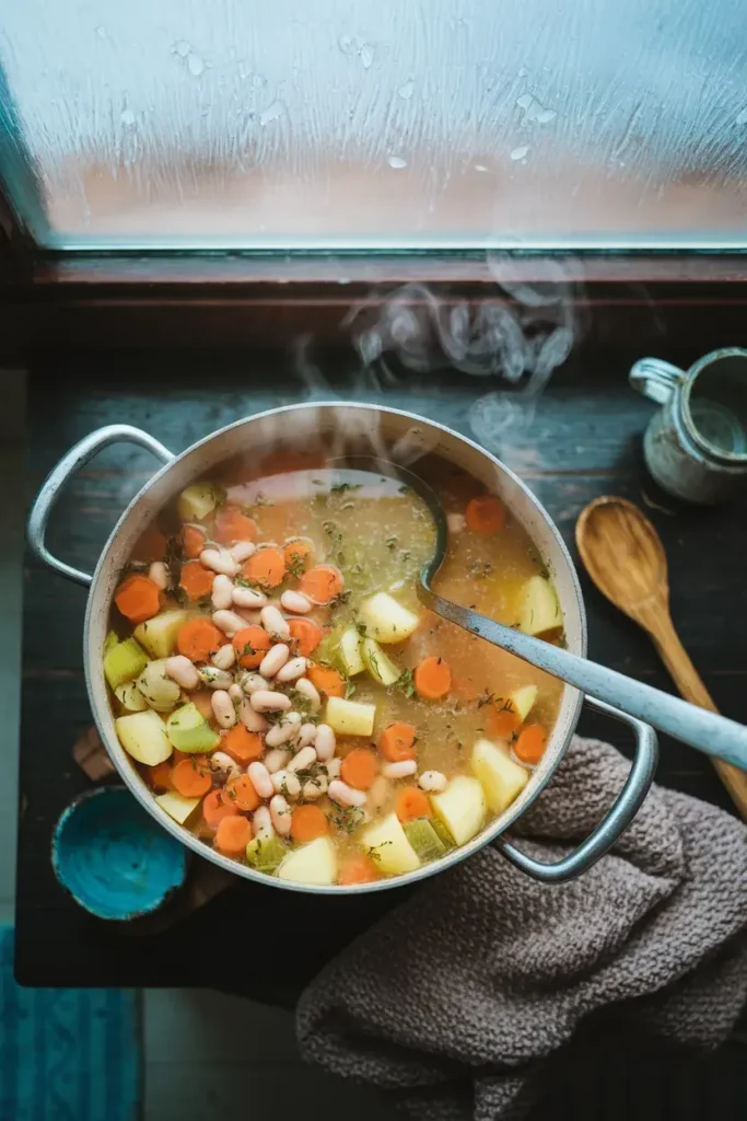 one pot winter vegetable soup budget dinner