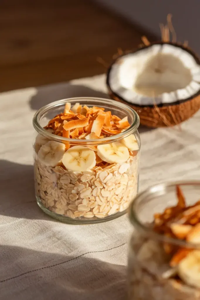 overnight oats banana coconut