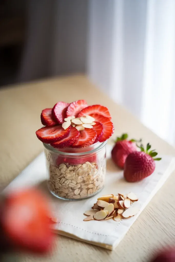 overnight oats strawberry almond