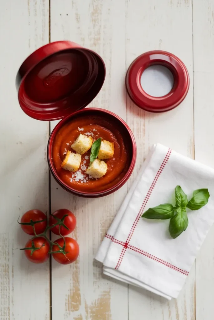 thermos soup lunch idea tomato basil bisque