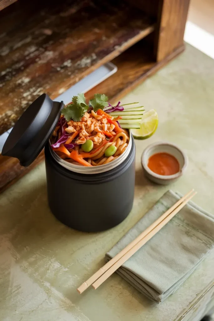 warm lunch ideas for work thai peanut noodles