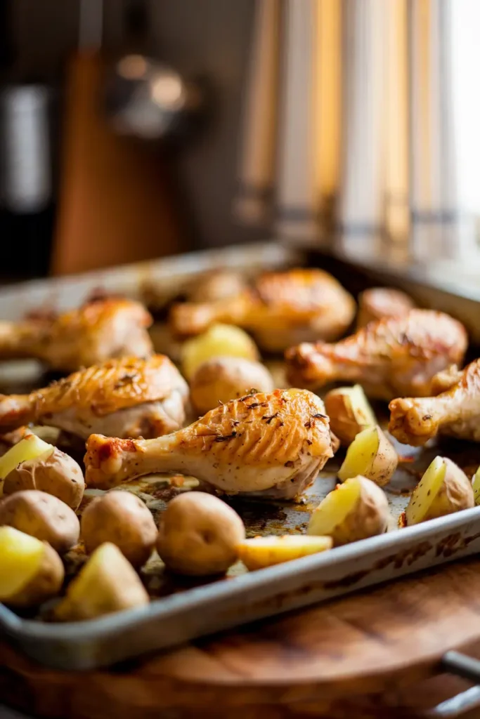 Sheet Pan Chicken Drumsticks & Roasted Potatoes