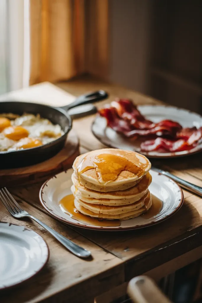 farmhouse breakfast for dinner spread