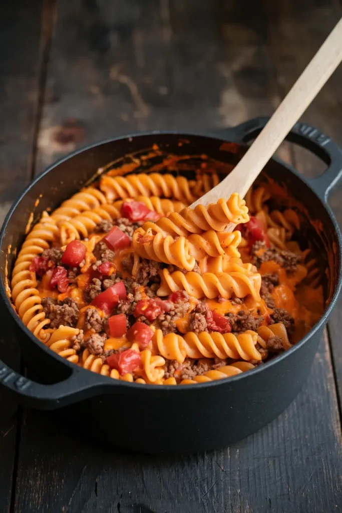 one pot cheesy taco pasta dinner